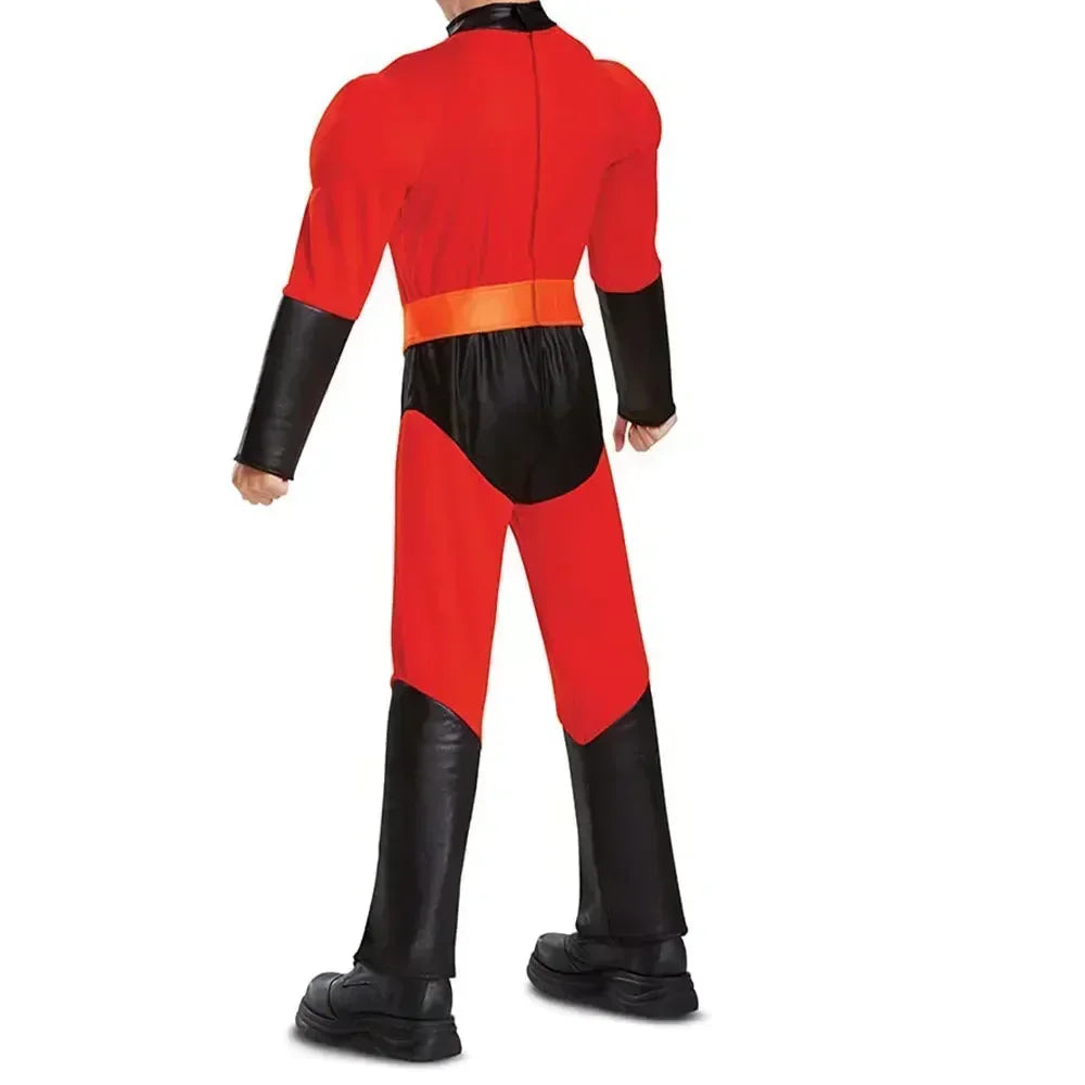 Halloween Incredible Cosplay Costumes Anime, Red Jumpsuit, Mask, Full Set Halloween Costumes.