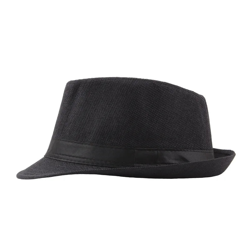 Wide Brim Solid Color Fedoras Casual Jazz Hat