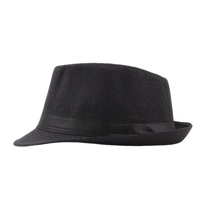 Wide Brim Solid Color Fedoras Casual Jazz Hat