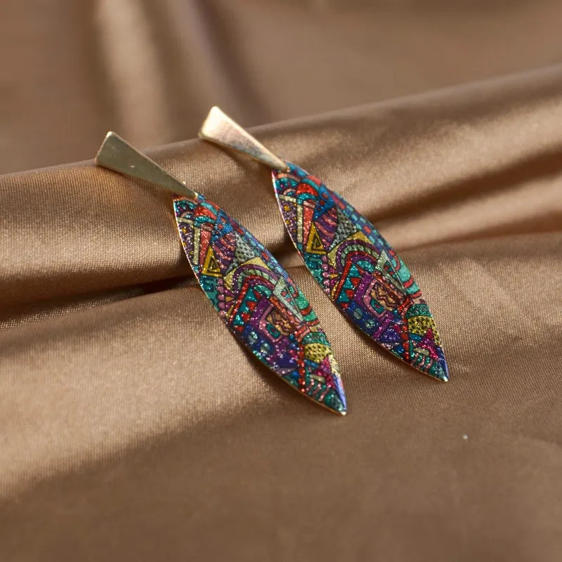 Bohemian Alloy Earrings Metal Tassel Ethnic Style Earrings