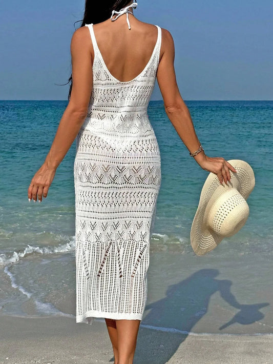 See Through Hollowed Out Maxi Dress Cover-up