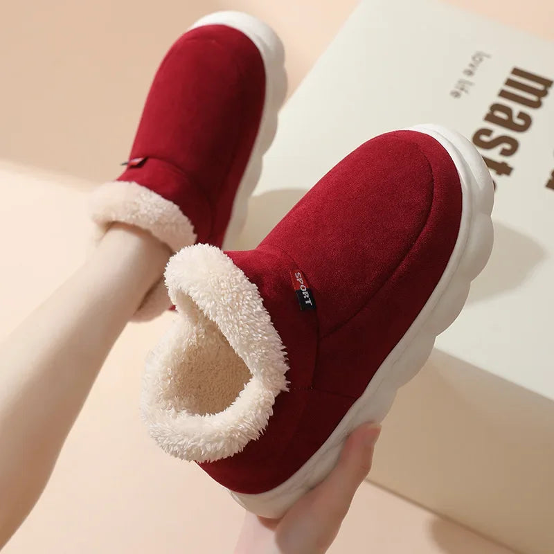 Casual House Shoes For  Indoors or Outdoors, Warm Cotton Plush Padded Slippers