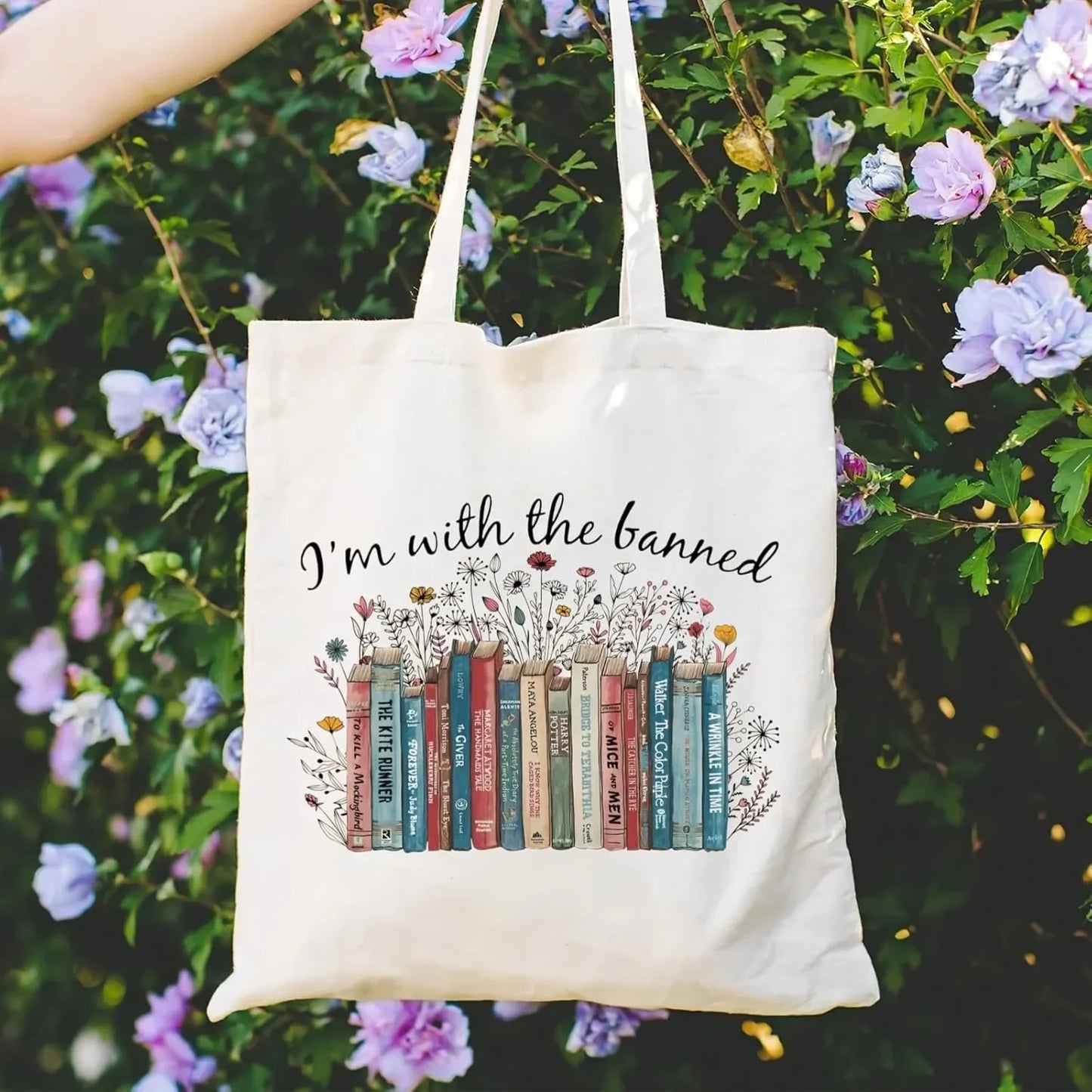 Canvas Book Themed Tote Bag Shoulder Bags. ALSO MAKES A GREAT GIFT BAG--WHY USE PAPER????