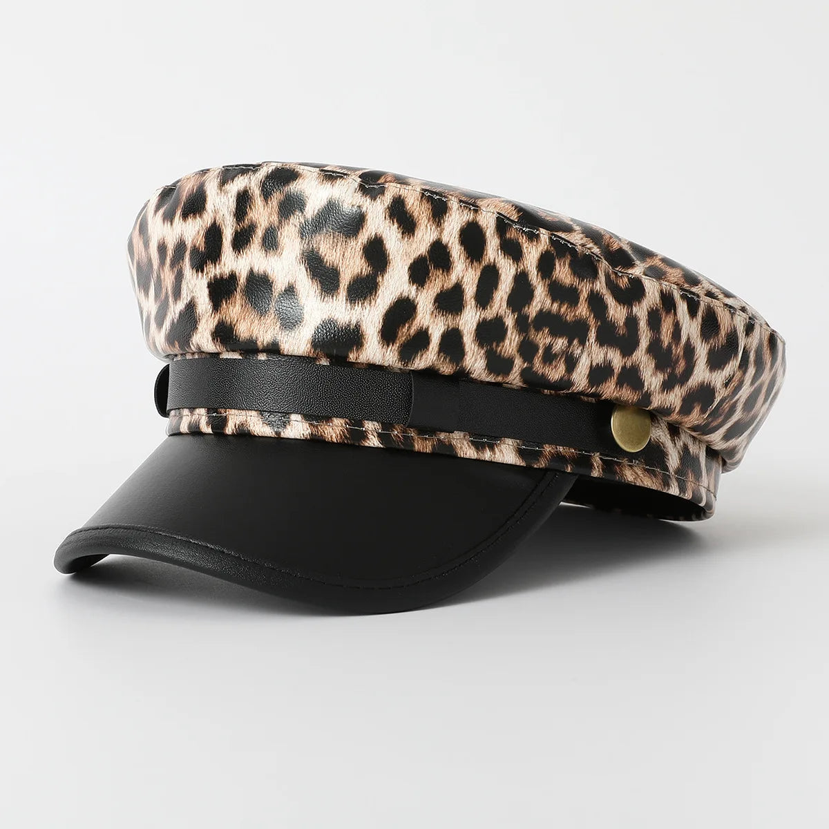 Vintage leopard print Berets, Flat Salior Hat