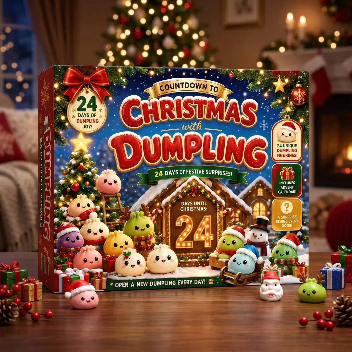 Christmas Countdown Fidget Advent Calendar, Squishy Surprise for Every day beginning Dec 1st through the 24th. Five boxes to choose from