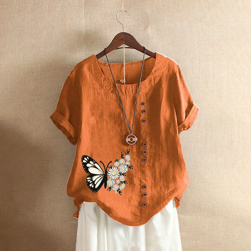 Sizes to 5XL Cotton Linen Vintage T-shirt Casual Loose Long Shirts with rolled sleeves.