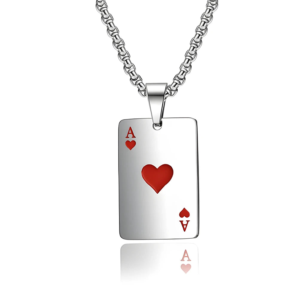 Stainless Steel Poker Card Ace of Spades and Ace of Hearts. Buy Separately or as a pair