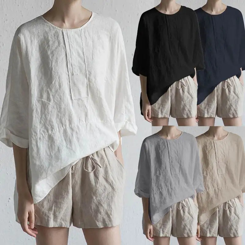 Plus Size 5xXL Casual Cotton-Linen Blend for An Airy feel, Large Baggy Fit,