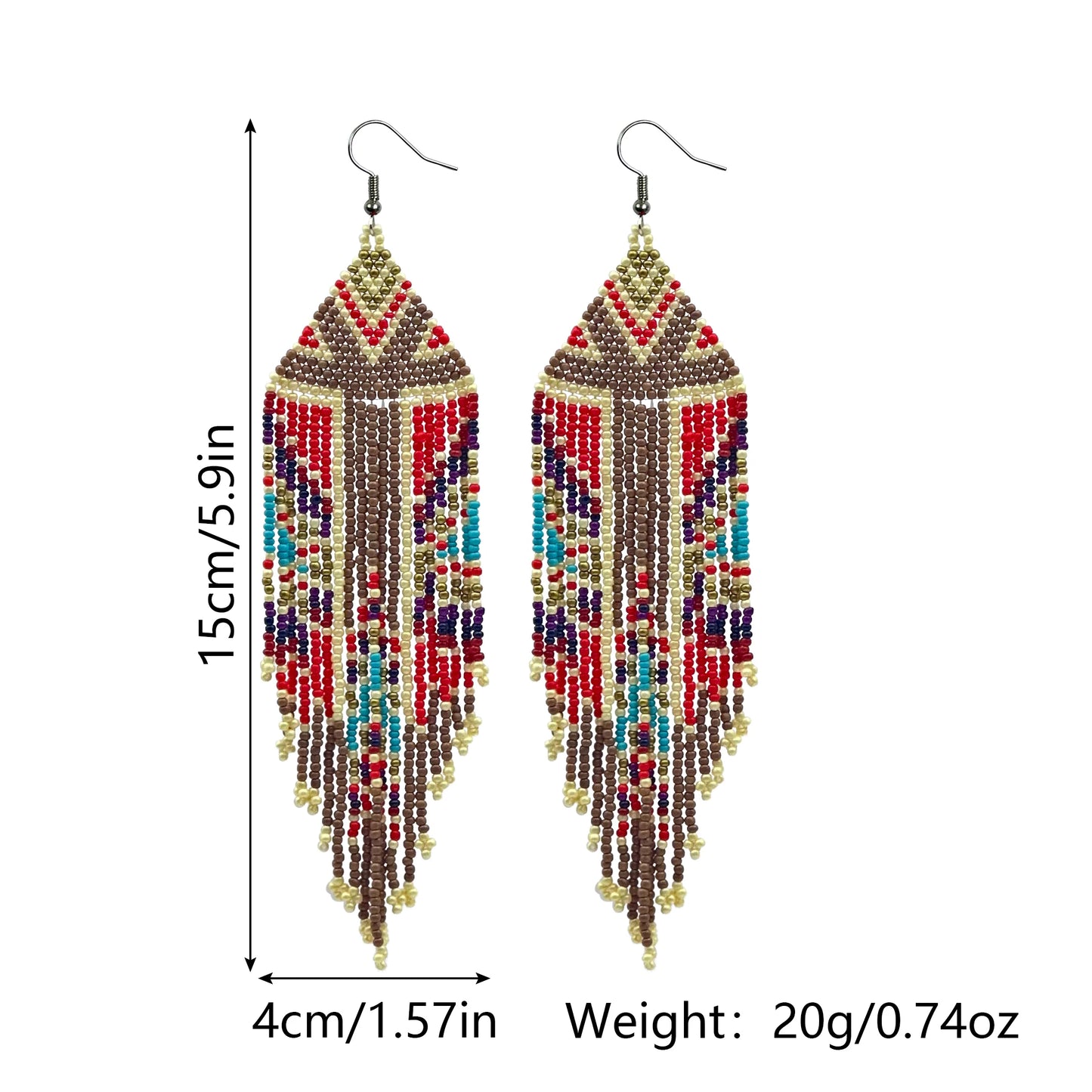 Colorful Bohemian Native American Inspired Dangle Earrings
