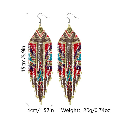 Colorful Bohemian Native American Inspired Dangle Earrings