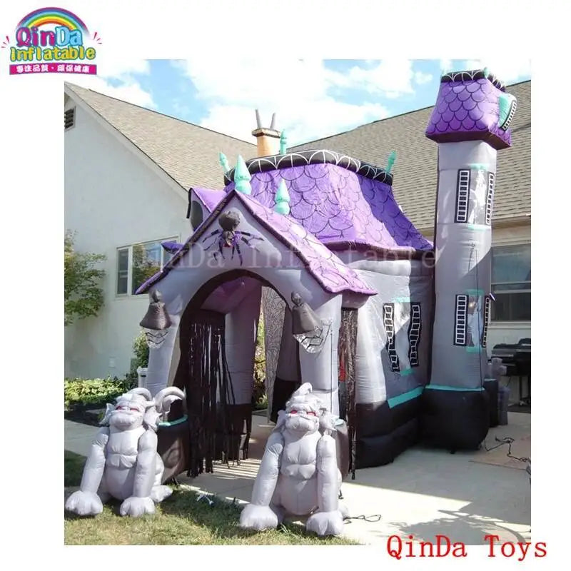 Enormous Inflatable Haunted House Pass-through to Welcome Trick or Treaters