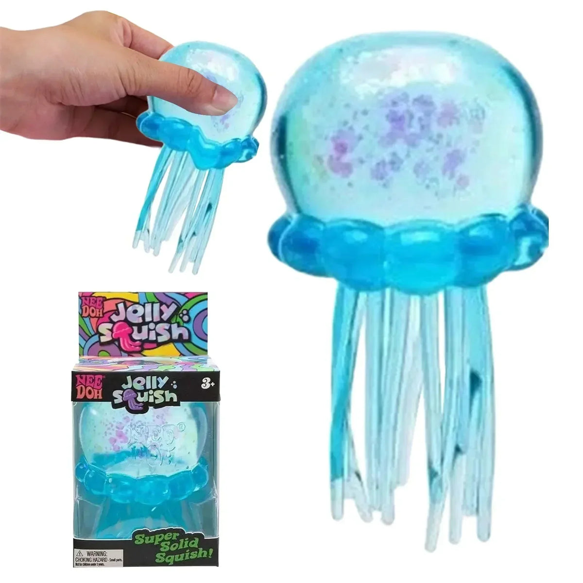 Nee Doh Jellyfish  Squishy Fidget Toy, Water Sensory Soft Jelly Squeeze, Stress Relief  and Hand Exerciser