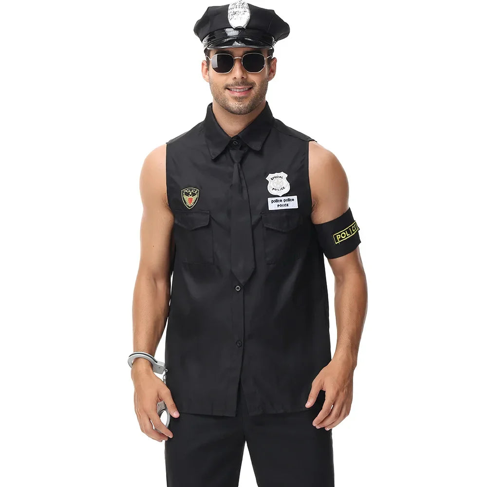 Police Officer Costume with fake accessories
