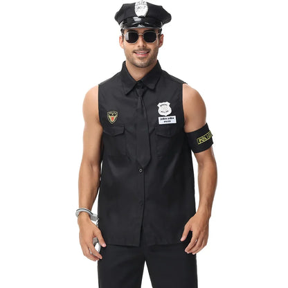 Police Officer Costume with fake accessories
