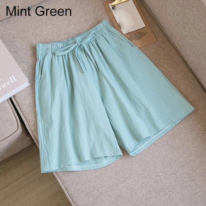 Sizes to 3XL Casual Linen Shorts High Waisted with elastic waistband and pockets Variety of colors