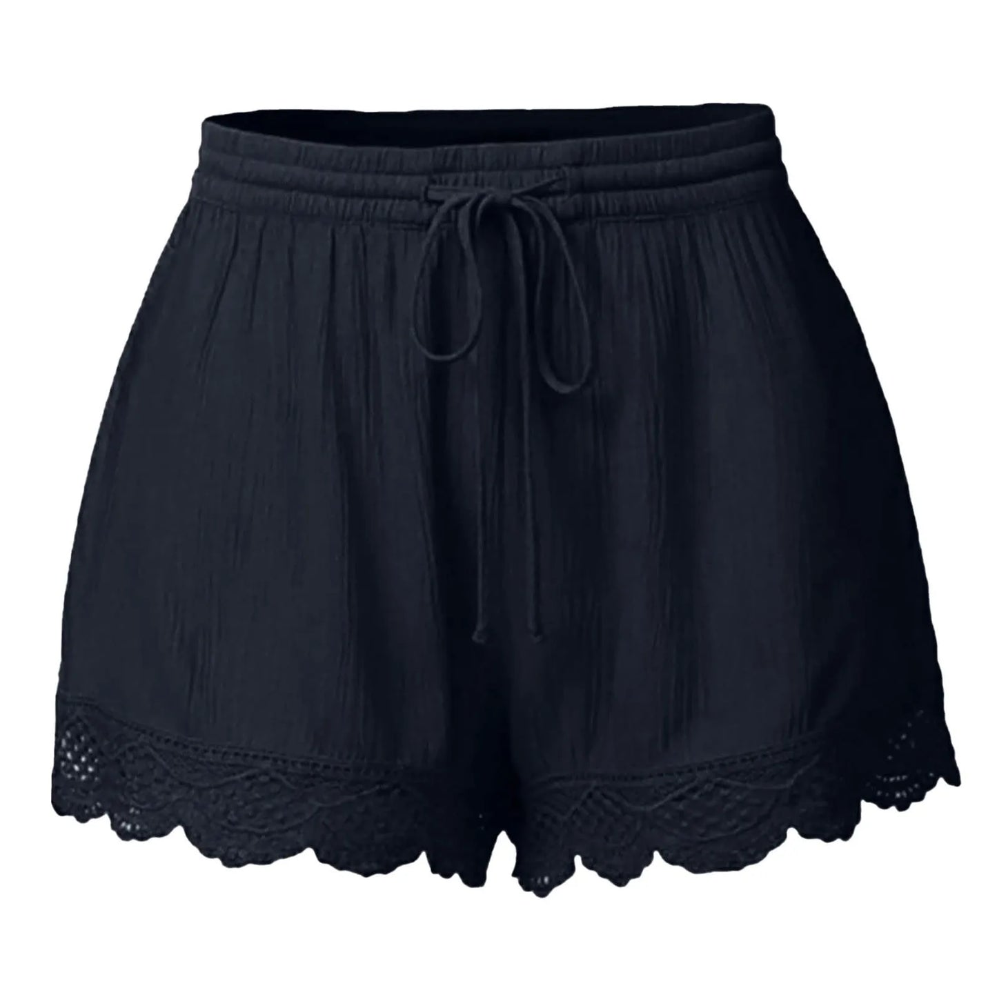 Plus Size to 5XL Ladies’ Casual Versatile Drawstring, Lace hem ,drawstring elastic waist