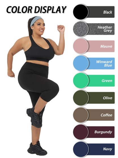 Plus Size to 4XL in 5 Colors Leggings, Super soft, High Waisted Tummy Control , Yoga Capri Pants