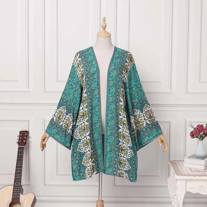 Women's Boho Blouse Cardigan Top, Casual Cover-Up in 12 designs