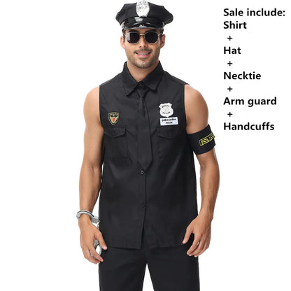 Police Officer Costume with fake accessories