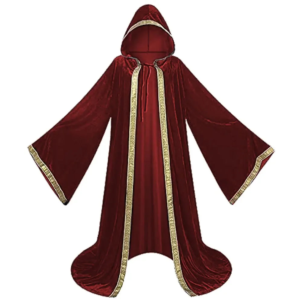 Medieval Wizard Cloak, Adult Hooded (Cane not Included)