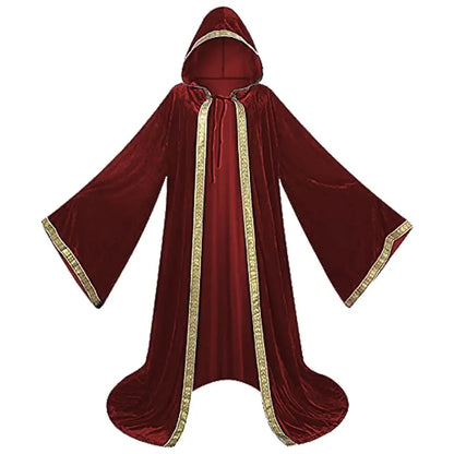Medieval Wizard Cloak, Adult Hooded (Cane not Included)
