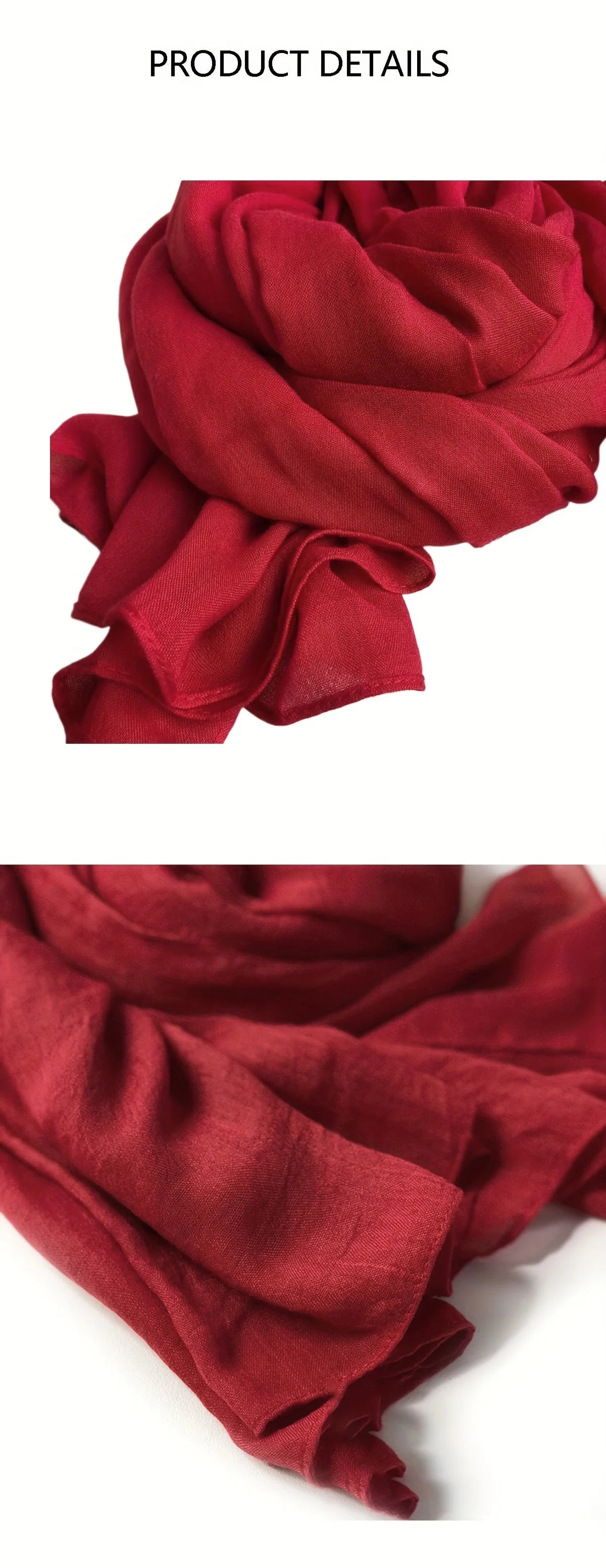 Bohème Style Solid Color Scarf, Light-weight Breathable, Sun Protectant Scarf