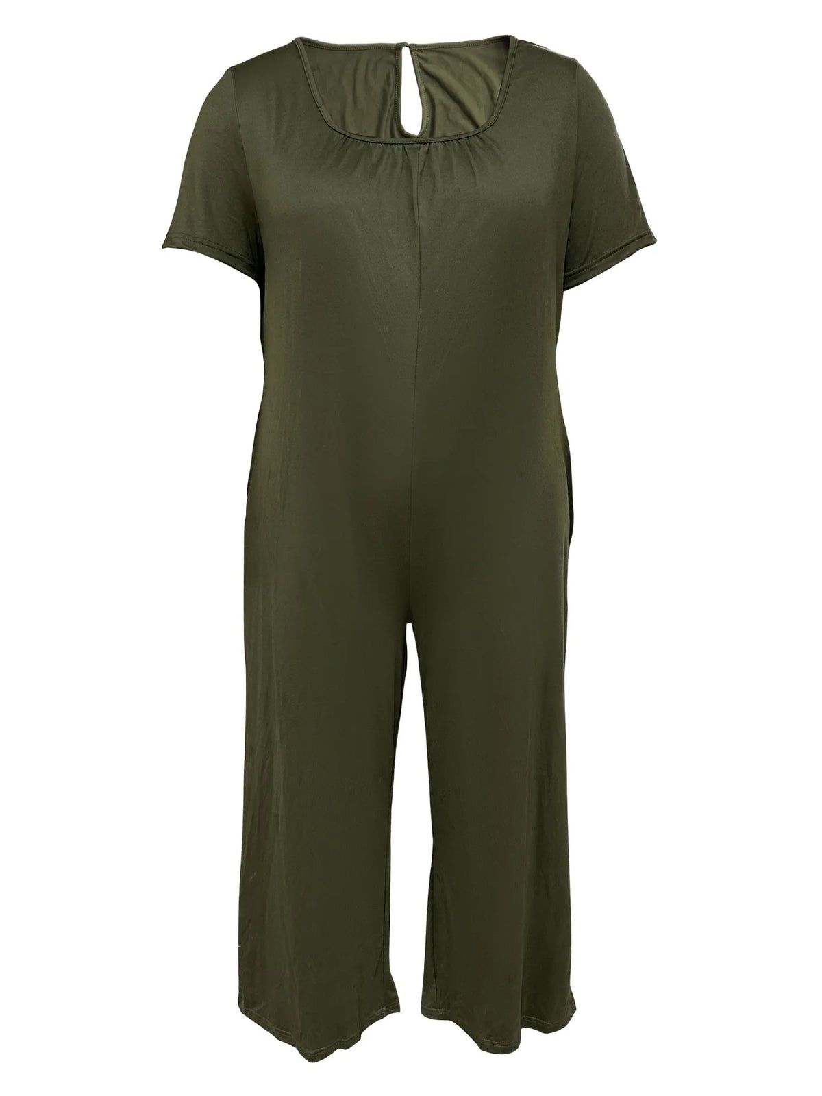 Sizes to 5XL  Jumpsuit, Short Sleeve, U neckline, with pockets. 5 colors