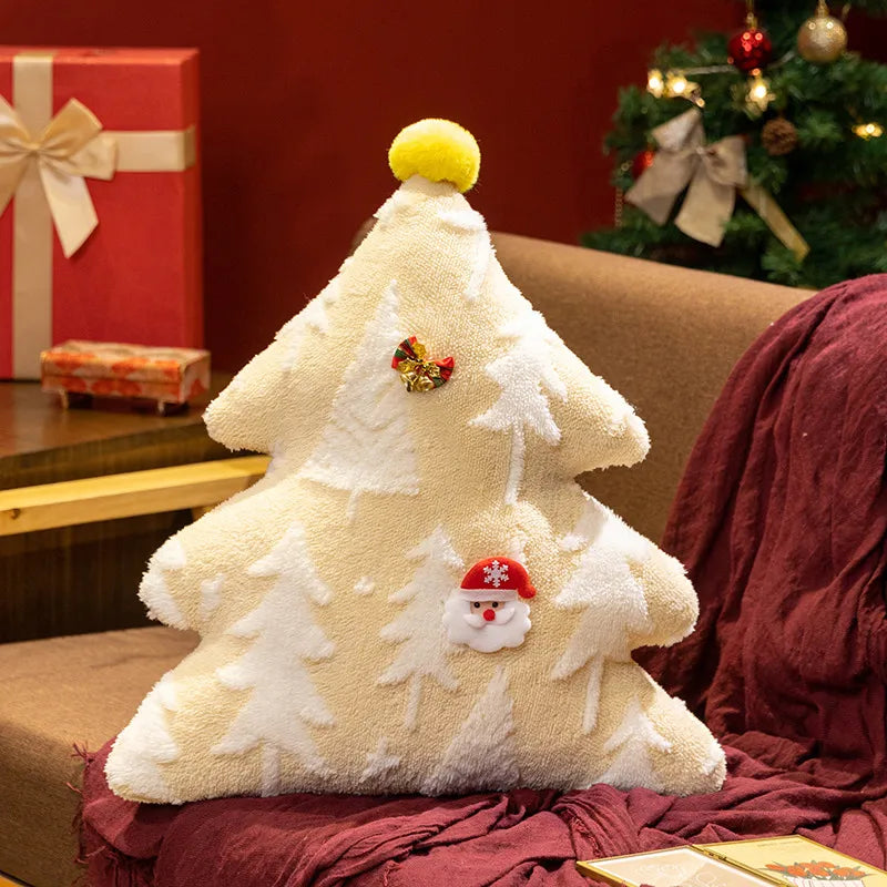 Christmas Tree Stuffed Throw Pillow or  Square, Tree Printed Pillows