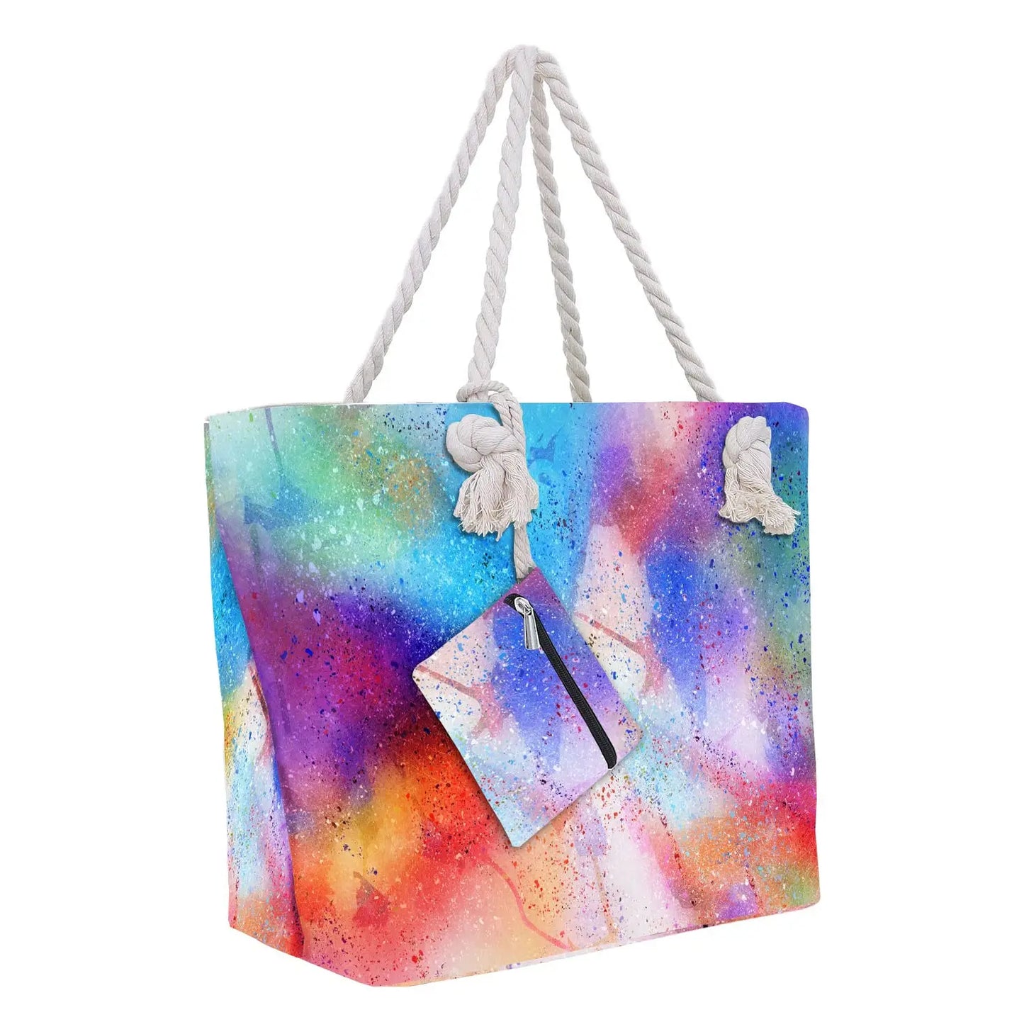 Waterproof, Striped Zipper Bag,  Sand-Resistant Canvas, Convenient Folding Beach Bag ﻿