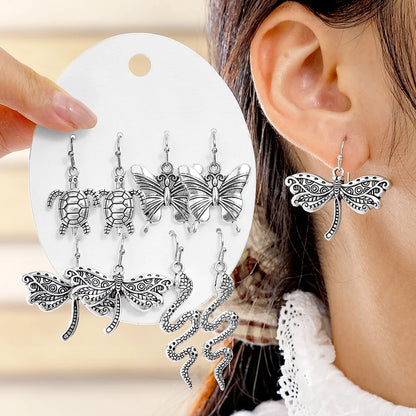 Vintage Ethnic Style Bohemian Antique Silver Geometric Earrings