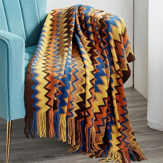 Boho Blankets with Aztec Baja Blanket Designs, Ethnic Sofa Cover