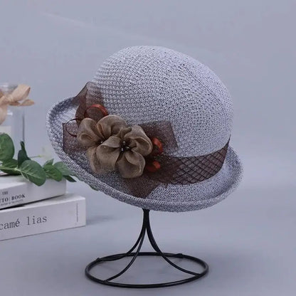Knitted Breathable Fisherman Hat with flower