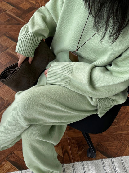 Sweater Suits, High Quality, 50% Wool Pullover With Knitted Pants