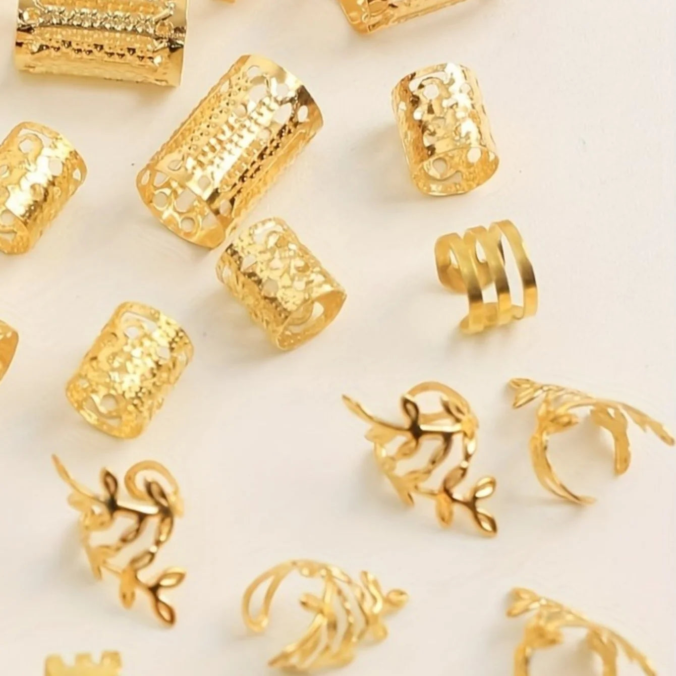 40Pieces Hollowed Out Hair Rings  (Can also be used as Ear Cuffs)