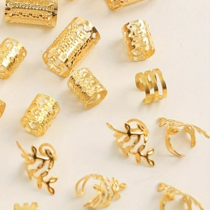 40Pieces Hollowed Out Hair Rings  (Can also be used as Ear Cuffs)