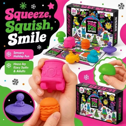 Christmas Countdown Fidget Advent Calendar, Squishy Surprise for Every day beginning Dec 1st through the 24th. Five boxes to choose from