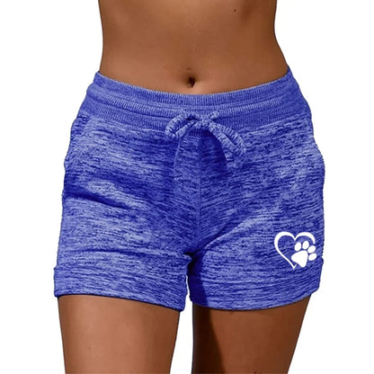 Summer High Waisted Drawstring Stretch Yoga Beach Shorts
