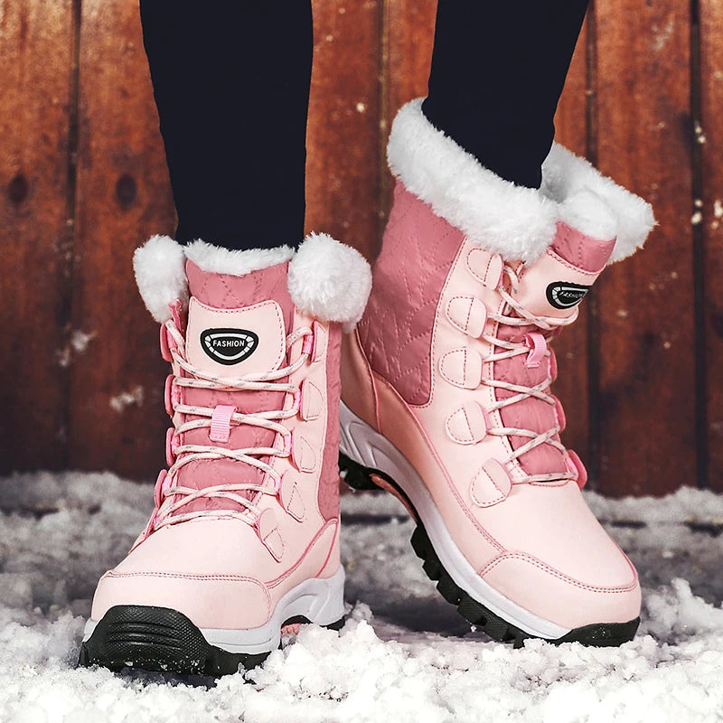 Anti-Slip Snow Boots, Warm and Thick with Fleece Lining, Suitable for Winter Snow