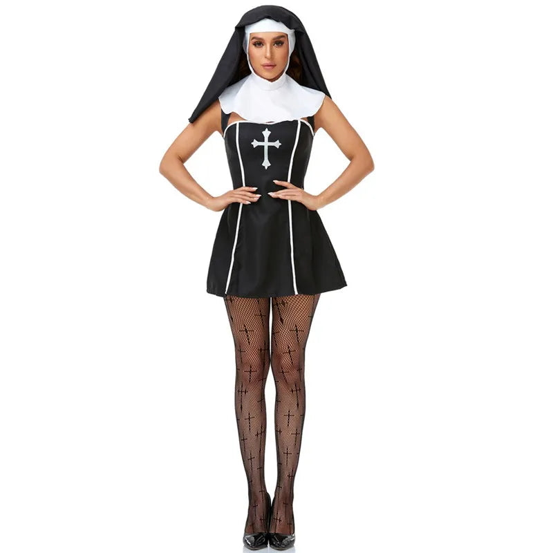 Medieval Cosplay Priest and Sexy Nun  Costume