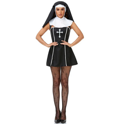 Medieval Cosplay Priest and Sexy Nun  Costume