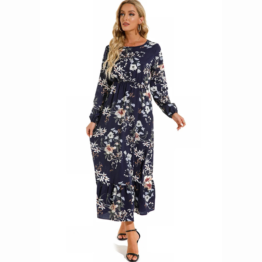 Bohemian Casual Full Sleeve High Waisted Maxi Dress. 20 different designs. S,M, L, XL