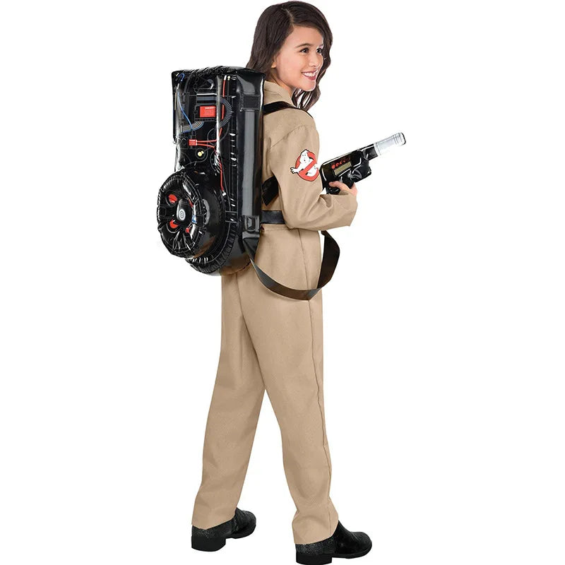 Ghostbusters Costumes Themed Cosplay Jumpsuit with Bag, Ideal Children and Adult Full Set Costumes