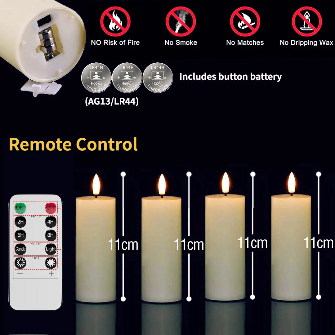 Remote Control LED Pillar Candles With Battery Electronic Candle Lights (Bulk orders up to 160 available)