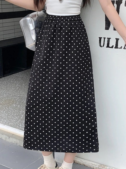 Sizes to 4XL, Elastic Waist, Midi Skirt