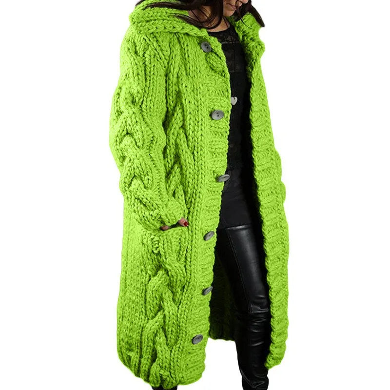 15 Colors, Oversized S-5XL Women Loose Knitted Sweaters, Thick Long Sleeve, Pocket, Buttons