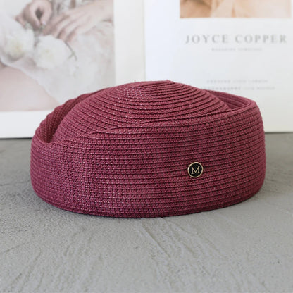 Straw Pillbox Hat  in 4 colors
