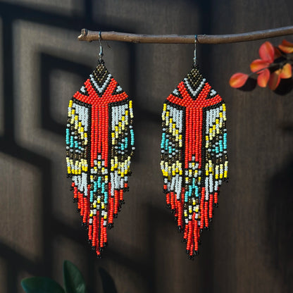 Colorful Bohemian Native American Inspired Dangle Earrings