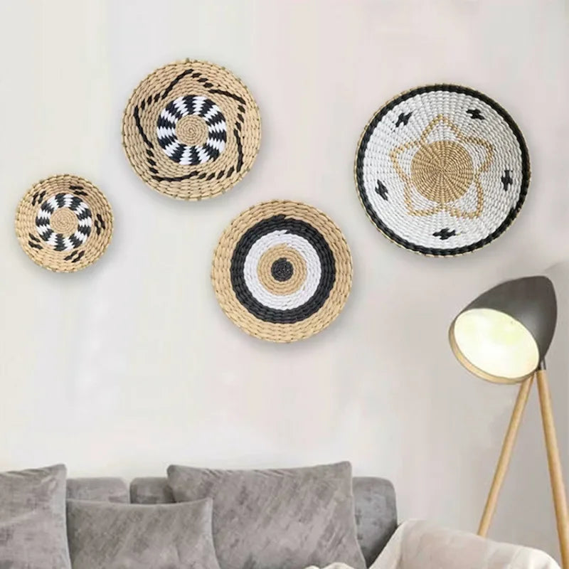 Boho Hand Woven Wall Basket Hanging, Decorative, Rustic, and unique in any room