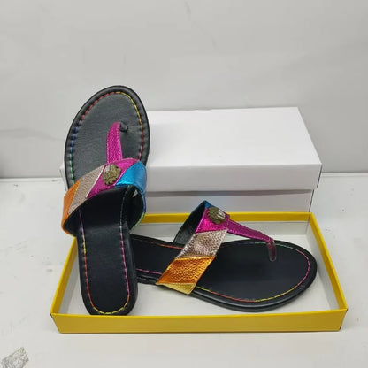 Plus Size Slippers Color-Blocked or Solid Black, Flip Flops