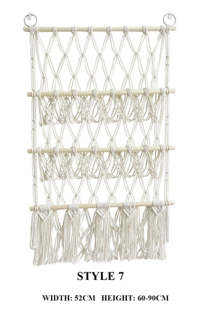 Boho Hand-woven Storage Hammock Rack Ideal for Children's Room Plush Toy Storage Display Shelf Home Decor Organizer Mesh Wall Art Tapestry